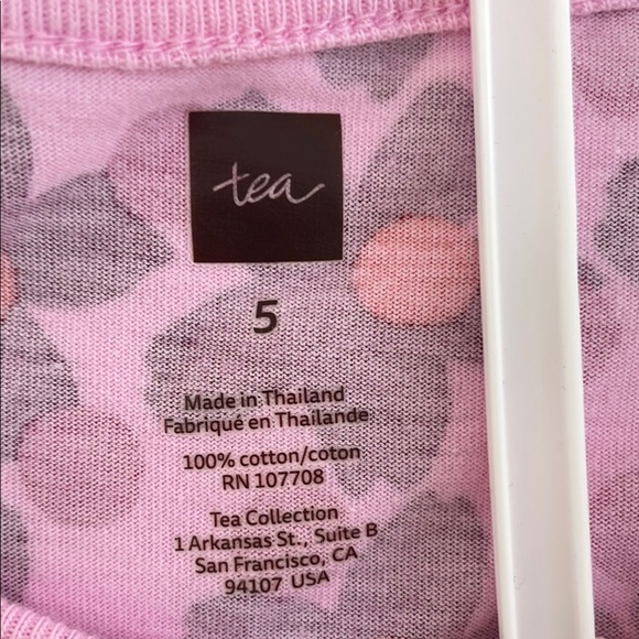 Tea Collection Pink Red  and Cream Casual Floral Dress Size  5 - Picture 6 of 15